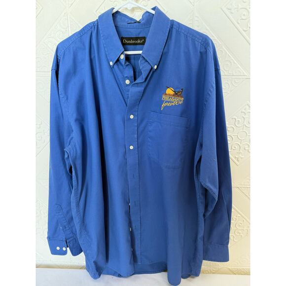 Pheasants Forever XL Dunbrooke men's blue Shirt button-up long-sleeve - Picture 6 of 11